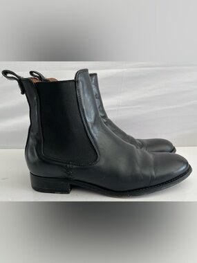 FRYE Melissa Black Leather Chelsea Boots Almond Toe 8